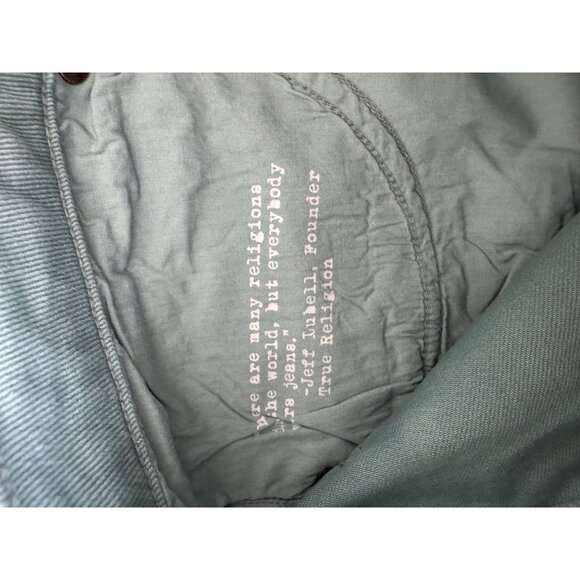 True Religion Womens Green Denim Shorts Sz 26 Cotton/Elastane NWT Made in Italy - Picture 12 of 16